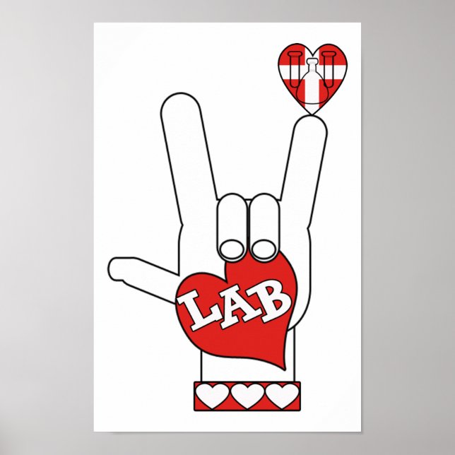 Póster ASL I Love You Sign LAB (LABORATÓRIO) (Frente)