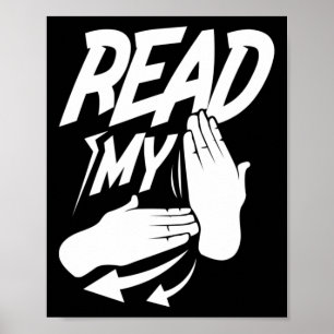 Poster ASL Lê a minha linguagem de sinais surda americana