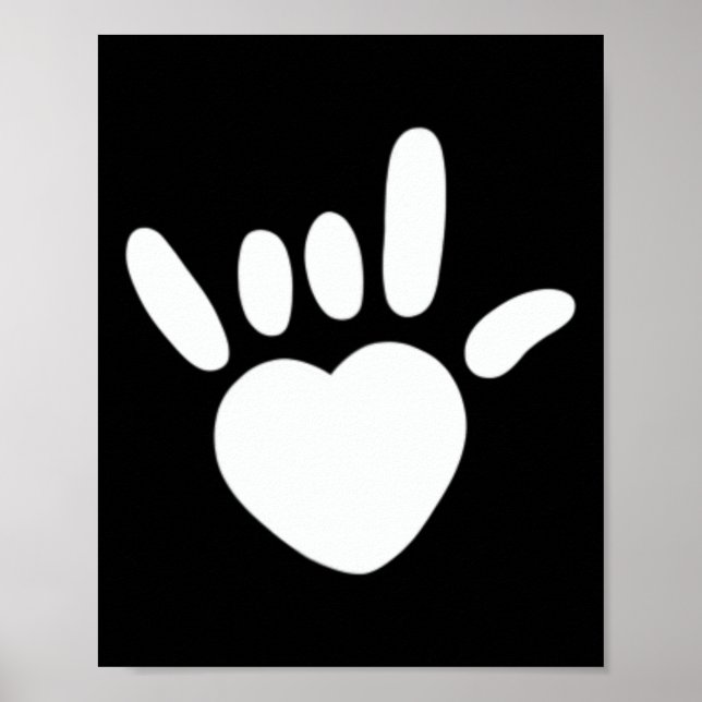 Poster Asl Love Sign American Sign Language Deaf Awarenes (Frente)