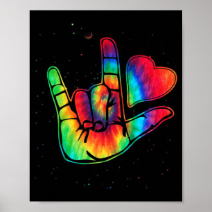 Poster ASL Love Sign Language Autismo Atenção Supérfluo