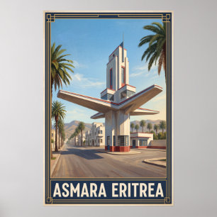 Poster Asmara Eritreia Viagem Retro Vintage
