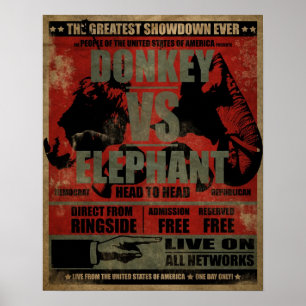 Poster Asno contra o elefante