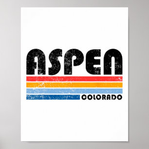 Poster Aspen Colorado Co Esqui de Montanha Vintage Aspen