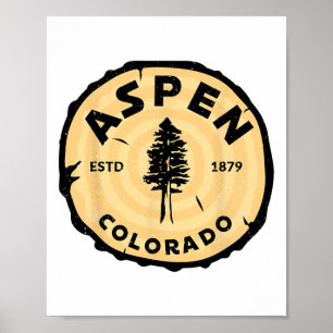 Poster Aspen Colorado Co Esqui na Montanha Vintage 80s As