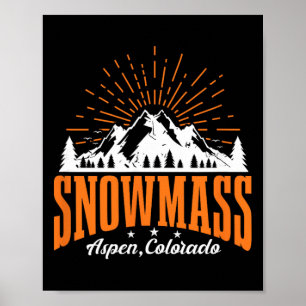 Poster Aspen Colorado Montanha de Esqui de Neve Esqui Sno