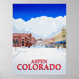 Póster Aspen Colorado Ski Resort Town
