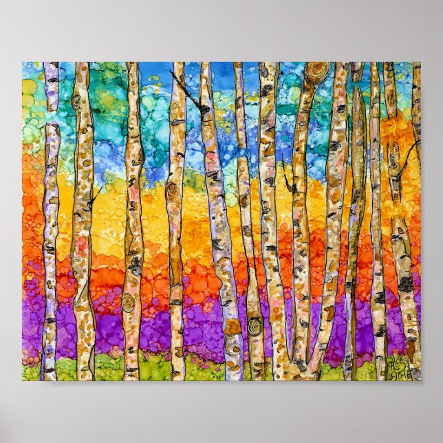 Poster Aspen Trees - 10" x 8" (Frente)
