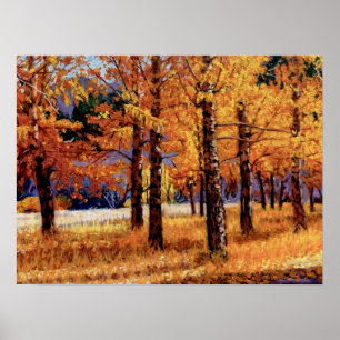 Poster Aspens do Colorado em Vibrante Esplendor de Outono
