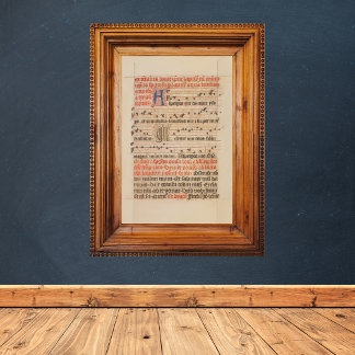 Poster Asperge-me o Manuscrito Gregoriante Chant Medieval
