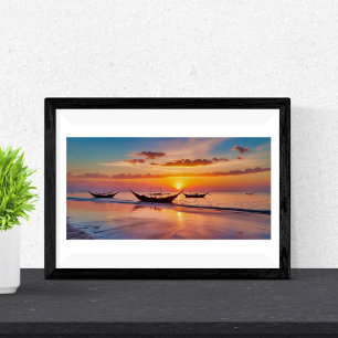 Póster Assalto do sol na praia de Al Wakrah - Qatar