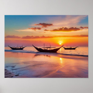 Poster Assalto do sol na praia de Al Wakrah - Qatar