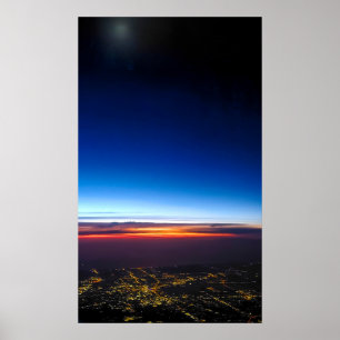 Poster Assalto do sol sobre uma cidade vista do ar