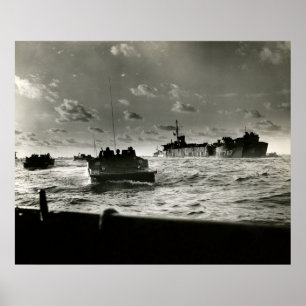 Póster Assalto Iwo Jima dos fuzileiros navais de WWII