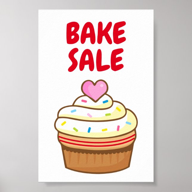 Poster ASSAR de sinal de cozedura do cupcake SALE (Frente)