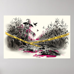Poster Assassinato da Ilustração de Corvos