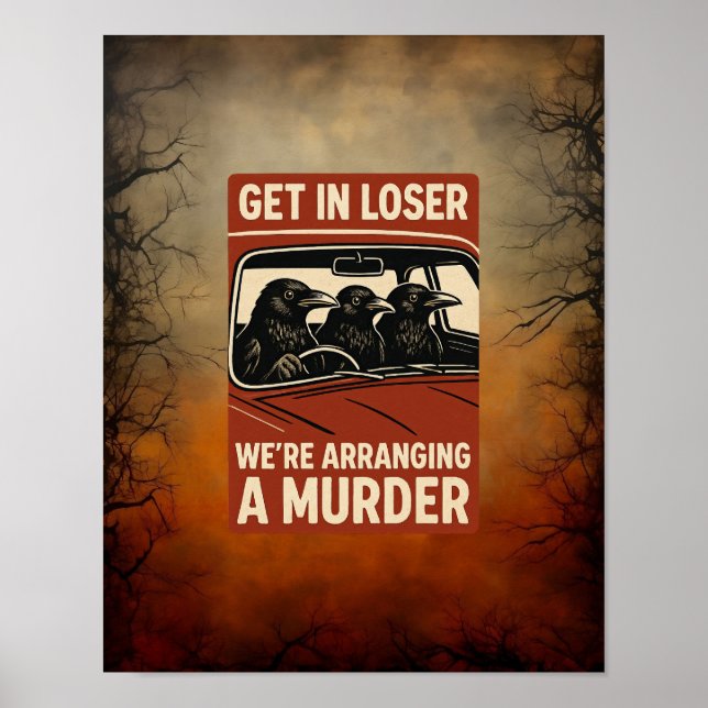 Poster Assassinato De Halloween De Crows Retro Entram Em  (Frente)