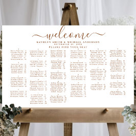 Poster Assento Alfabético de Casamento de Beige Moderno