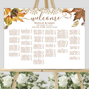 Poster Assento Alfabético Russo de Casamento de Outono