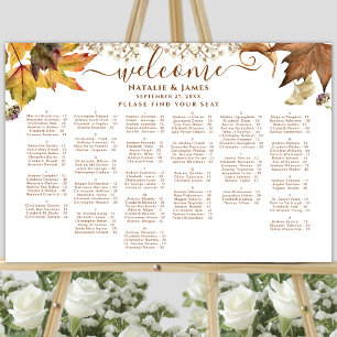 Poster Assento Alfabético Russo de Casamento de Outono