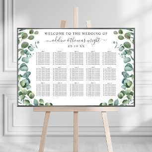 Poster Assento de Casamento com Verdura de Eucalipto Eleg