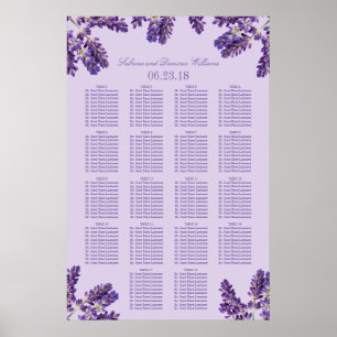 Poster Assento De Casamento De Lavandas Florais Roxas