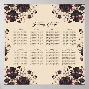 Poster Assento Floral Vintage Bege Creme Chic Mal-humorad