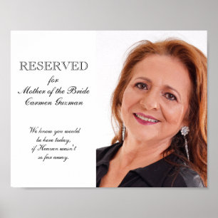 Poster Assento Memorial de Foto da Mãe da Noiva Casamento