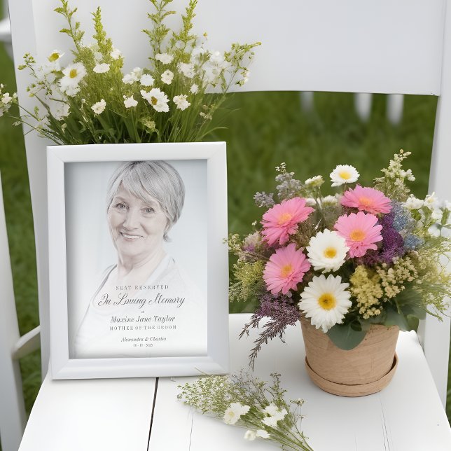 Poster Assento Reservado Memória de Amor Casamento Entes  (Wedding Loving Memory Reserved Seat Loved Ones Poster.)