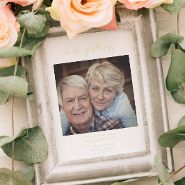 Poster Assento Reservado Memória de Casamento Entes Queri