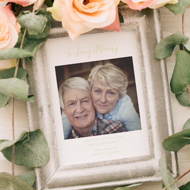 Poster Assento Reservado Memória de Casamento Entes Queri (Criador carregado)