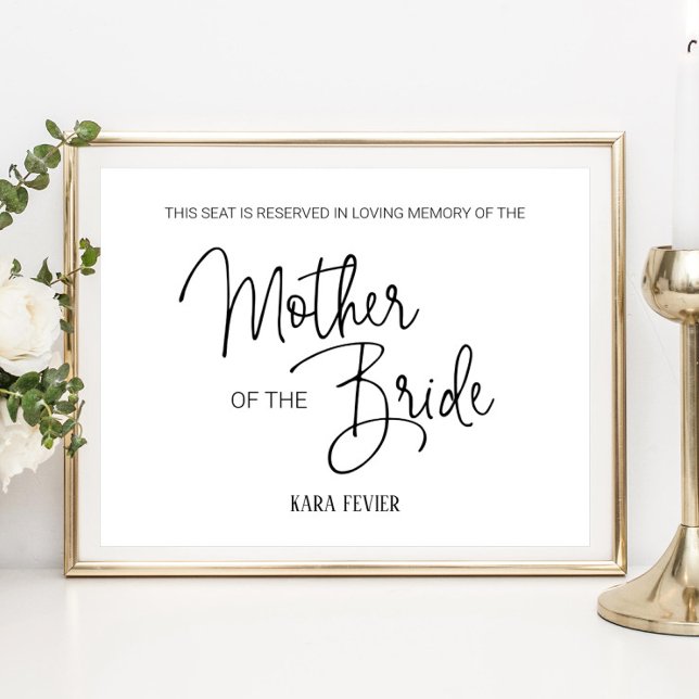 Poster Assento Reservado para a Mãe da Noiva Memorial de  (Criador carregado)