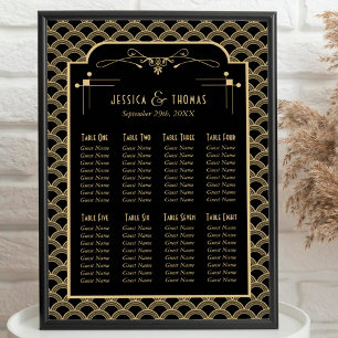 Poster Assentos de Casamento Vintage Art Déco Gatsby de 1