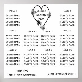 Poster Assentos De Coração De Borboleta Preta E Branca