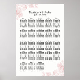 Poster Assentos para mesa de casamento floral vintage 20