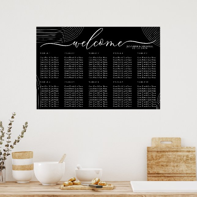 Poster Assentos Simples Geométricos de Boas-Vindas Modern (Cozinha)