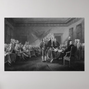 Póster Assinando a declaração de independência