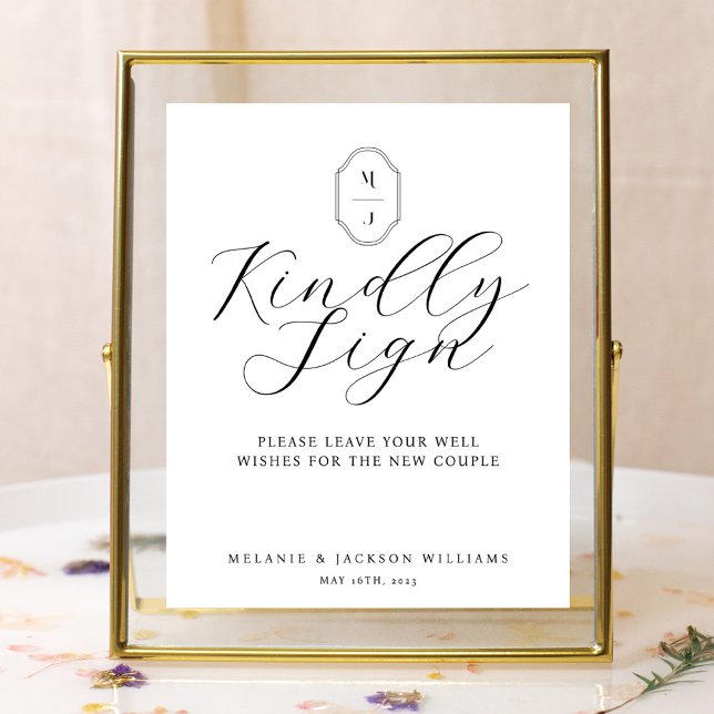 Poster Assinar com gentileza o Sinal de Guestbook de Scri (Criador carregado)