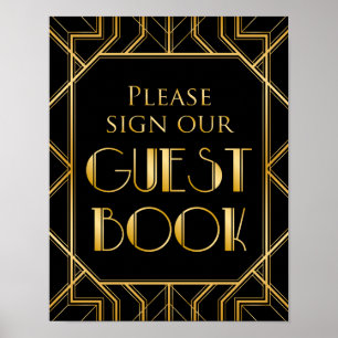 Poster Assinar Nosso Sinal De Casamento De Guestbook   Ga