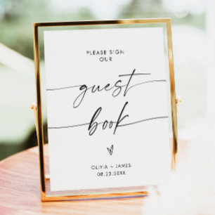 Poster Assinar Nosso Sinal De Guestbook, Sinal De Livro D