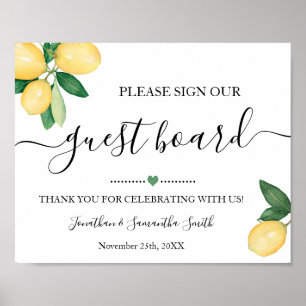 Poster Assinar Nosso Sinal De Recepção de casamento De 