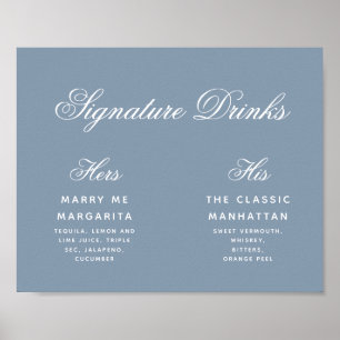 Poster Assinatura Bebe Sinal de Casamento Simples Azul