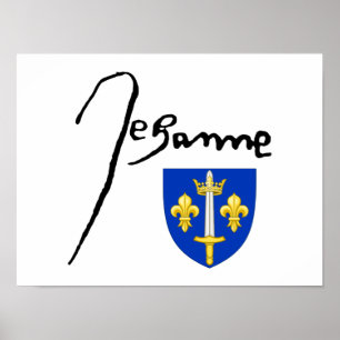 Poster Assinatura/casaco de armas de Jeanne d'Arc