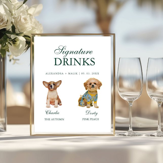 Poster Assinatura de bebida de caligrafia para cachorro d (Criador carregado)