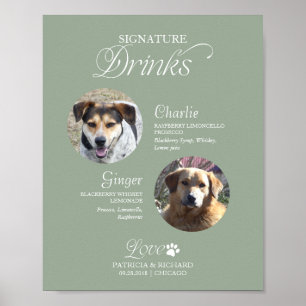 Poster Assinatura de Bebidas de Fotos de Animais de Estim