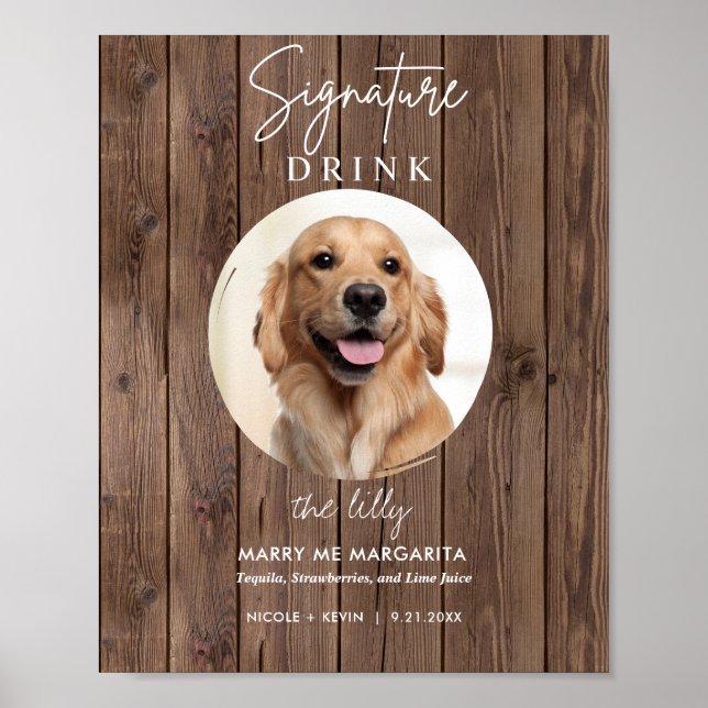 Poster Assinatura de Casamento de Cachorro Imprimível Beb (Frente)