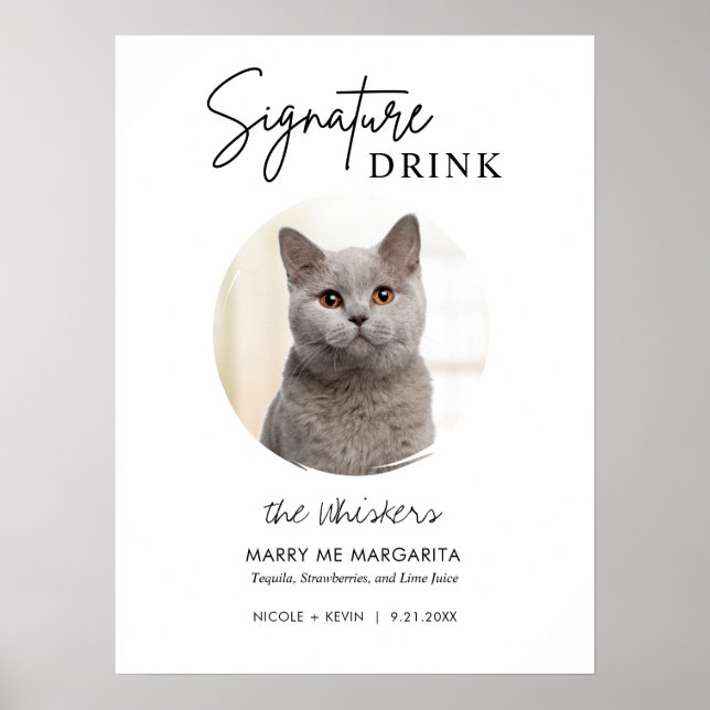 Poster Assinatura de Casamento de Gato Imprimível Bebe Si (Frente)