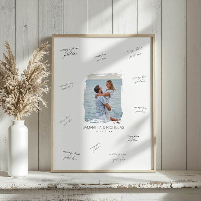 Poster Assinatura de Convidado de Casamento com Foto em A (Criador carregado)