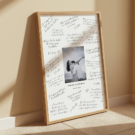 Poster Assinatura de Convidado de Casamento Fotográfico