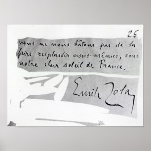 Poster Assinatura de Emile Zola
