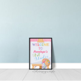 Poster Assinatura de Festa de Aniversário de Arte